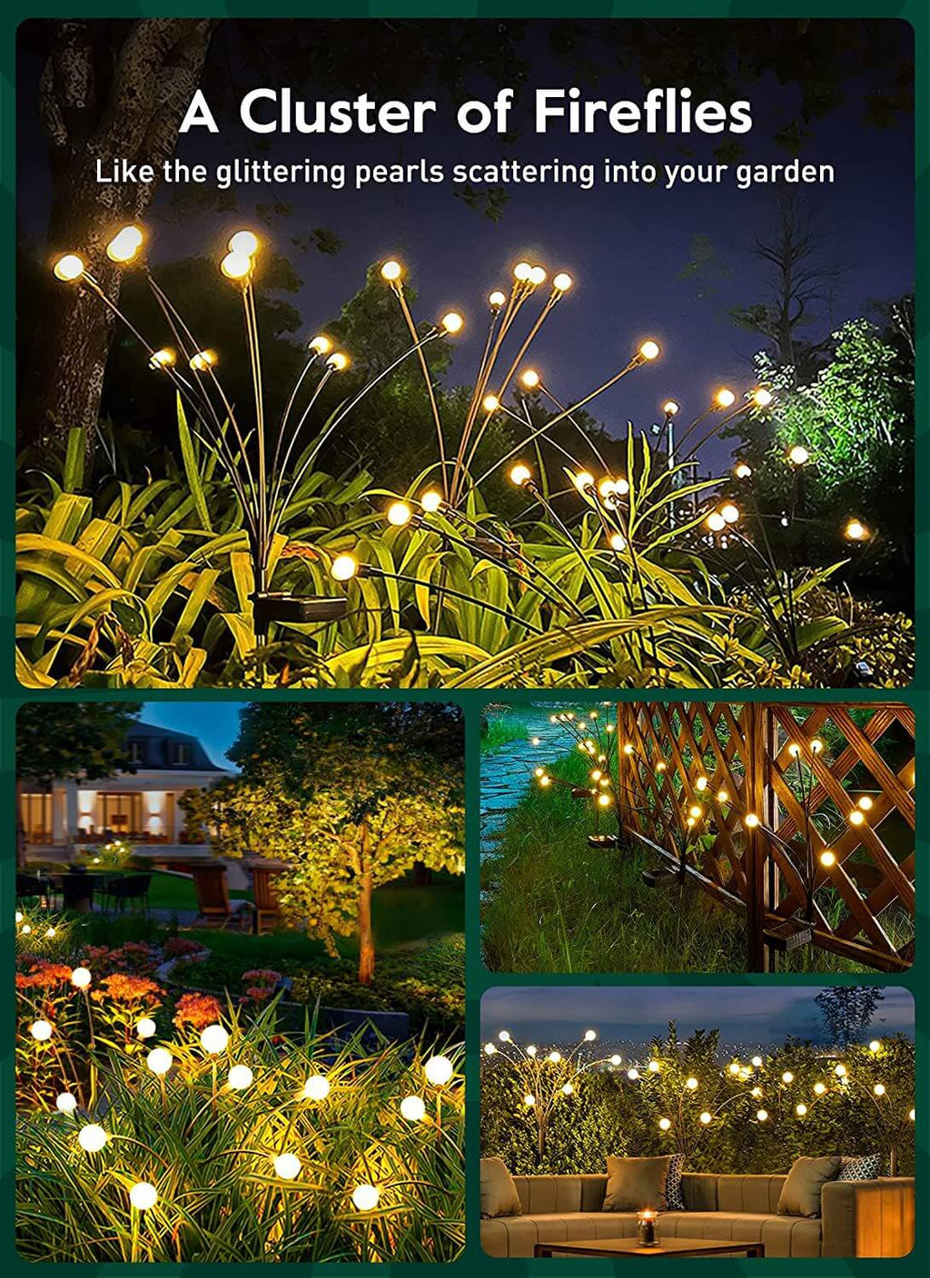 Garden lights along path