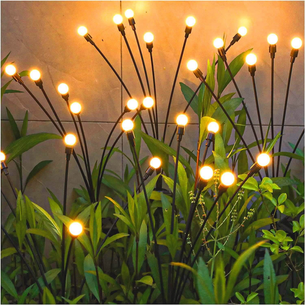 Solar pathway lights at night