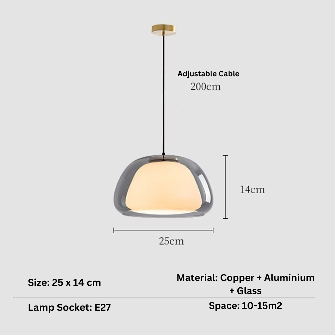 glass globe pendant light Smoke