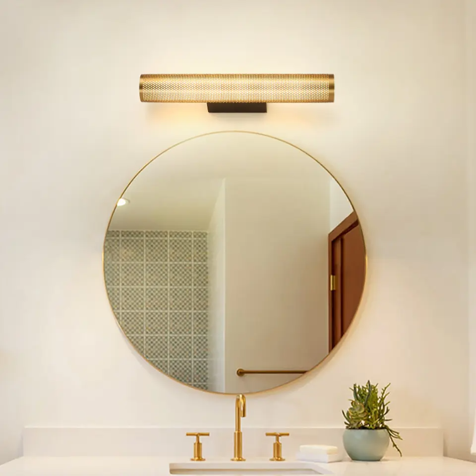 Gold wall sconce detail