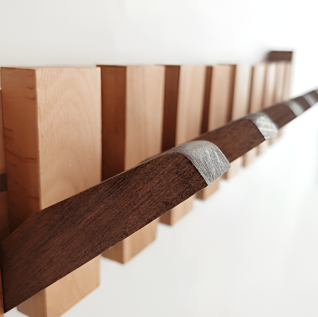 Wooden wall hooks with folding pegs