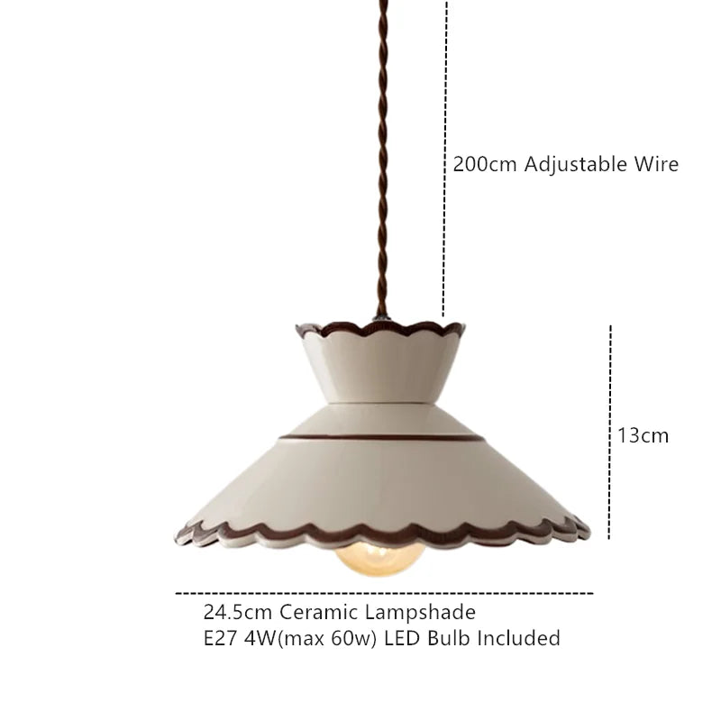 Ceramic pendant light shade