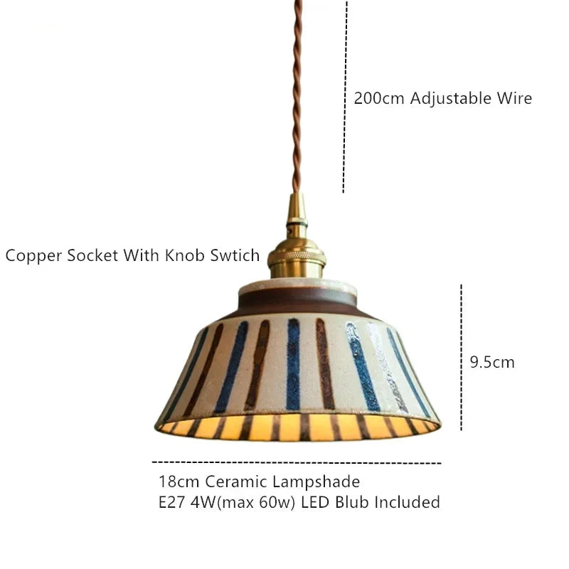 Kitchen island ceramic pendant