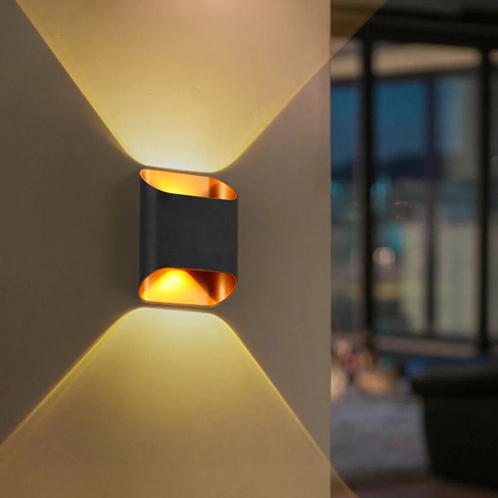 Outdoor wall light on facade
