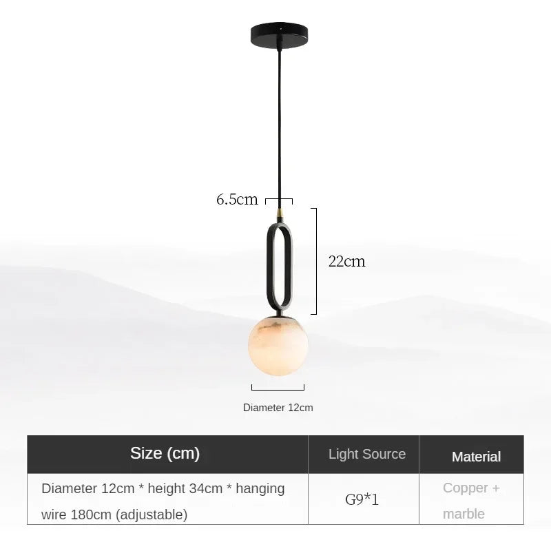 Marble pendant light sizes