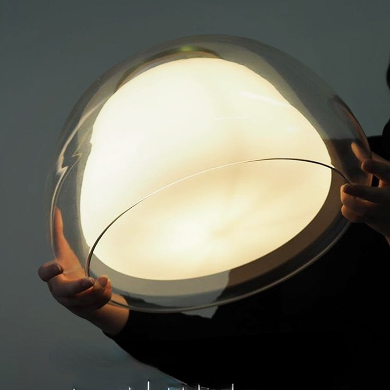 Glass pendant light detail