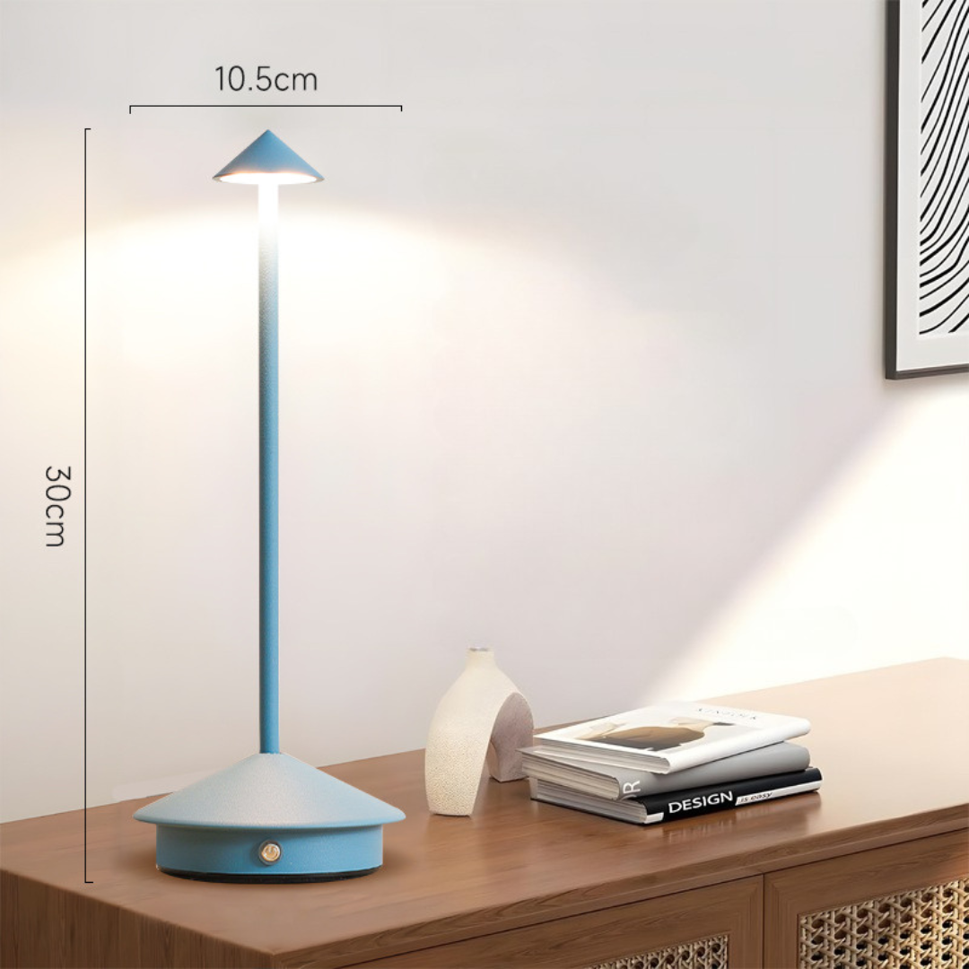 Cordless LED table lamp in blue