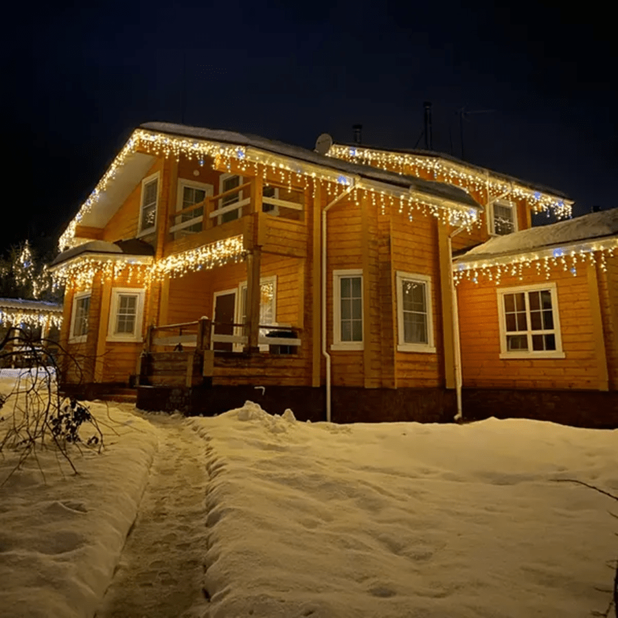 Warm white LED curtain lights