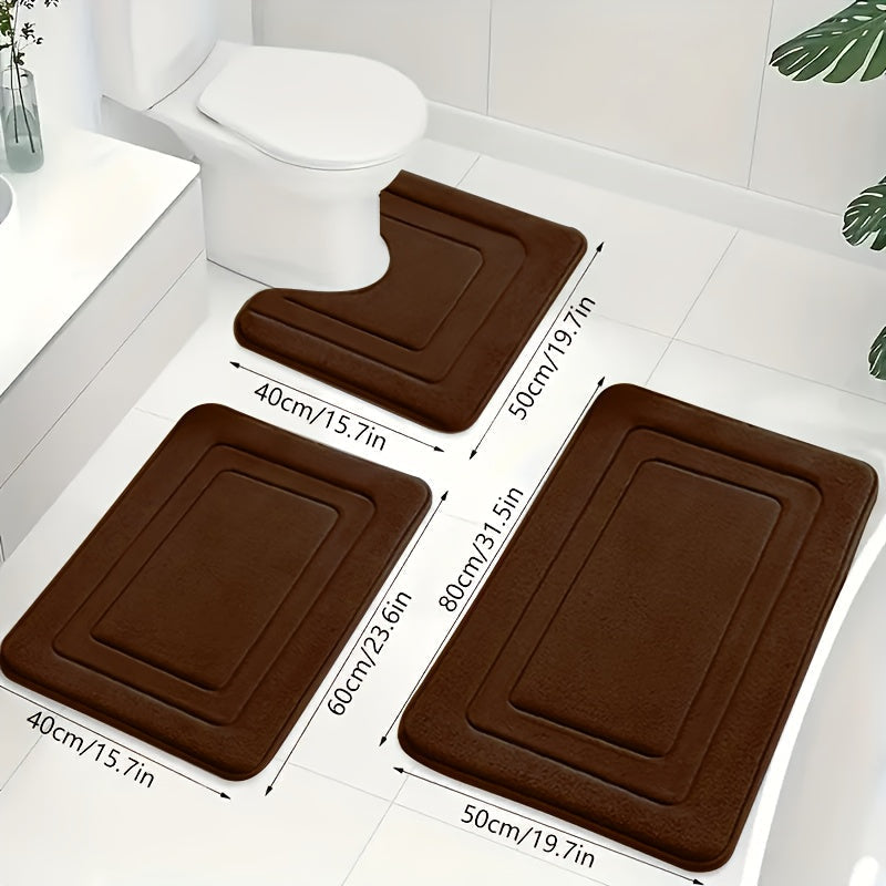 memory foam bath mat set Coffee