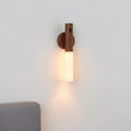 rechargeable wooden wall sconce dark brown