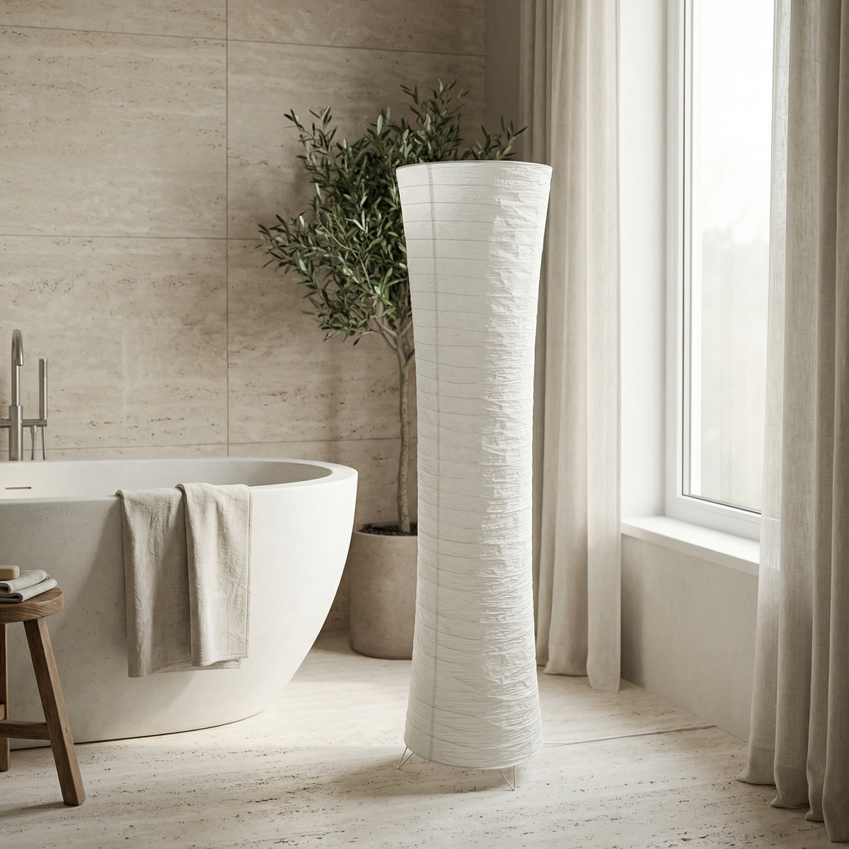 Rice paper floor lamp detail