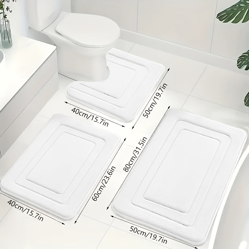 memory foam bath mat set White