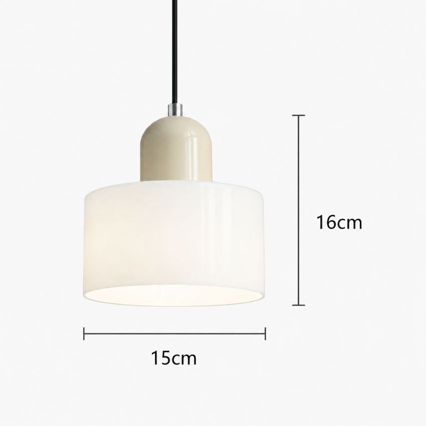 Colored glass Bauhaus style pendant light